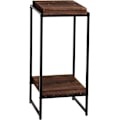Miniatyrbillede 1 af 4: Plantesupport bordplade til blomster, sidebord i metal MDF mørkebrun 82