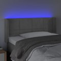 Miniatyrbillede 3 af 5: Sengegavl tilbehør til soveværelse LED-møbel 83 x 16 x 78/88 cm lysegrå velour TDL0201246
