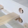 Miniatyrbillede 4 af 4: Dobbeltseng 140 x 200 med opbevaringsskuffe og lameller i ramme af hvidt fyrretræ