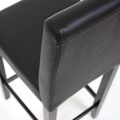 Pikkukuva 4 / 4: 2 barstools, baarijakkara mustasta keinonahasta, tummat puiset jalat