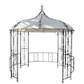 Miniatyrbillede 3 af 4: Pergola pavillon bue en rund havekappe telttelt receptionsramme i robust stål Ø 3m creme
