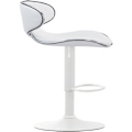 Miniatyrbillede 4 af 4: Barstole - Décoshop26 - Sæt af 2 - Moderne design - Højdejusterbar - 360° roterende Vit