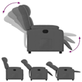 Miniatyrbillede 3 af 6: Fauteuil relax TV med behagelig polstring, manuel hældningsfunktion i mørkegrå stof DEC027937 Grå