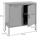 Pikkukuva 2 / 4: Coode työpöydän säilytyskaluste buffet 2 ovella metalli 90 x 90 x 40 melamiini musta MDF-pinta 2 lokeroa ovilla