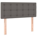 Miniatyrbillede 1 af 6: Hovedgavl til seng tilbehør soveværelse møbel 100 x 5 x 78/88 cm syntetisk grå TDL0203553 Grå