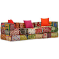 Miniatyrbillede 1 af 4: Modulære sofa-puf i stof, 3-personers langsgående sofa i patchwork-stof DEC021223 Lila