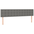 Miniatyrbillede 1 af 6: Hovedgavl til soveværelse med plads til seng møbel i 2 dele 100 x 5 x 78/88 cm mørkegrå stof TDL0206391 Grå