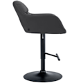 Miniatyrbillede 3 af 6: Barstol høj model x1 med 360° drejefunktion i sort PVC med dekorative syninger, metalstel i sort 10_0005259 Metall