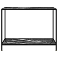 Miniatyrbillede 2 af 6: Funktionsdygtig skrivebordskonsol i stil 100 x 35 x 75 cm, hærdet glas med marmor sort facet og stål DEC032080 Svart