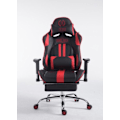 Miniatyrbillede 2 af 6: Gamer kontorstol med udtrækbarfodstøtte, vippefunktion i sort/rød PVC 10_0002746 Svart