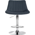 Pikkukuva 3 / 6: Bar stool x1 korkeussäädettävä 360° kääntyvä tummanharmaa kangasistuimella pystysaumalla metallijalka kromin näköinen 10_00 Grå