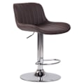 Pikkukuva 2 / 4: 2 kpl baarijakkaroita tummanruskea PVC pystysaumoilla kromimetallituella 10_0004273 kastanj