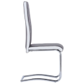 Pikkukuva 4 / 4: Ruokasalin tuolit - Nykydesign - 4 kappaletta - Harmaa synteettinen - Ergonomiset - Metalli-runko Grå