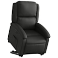 Miniatyrbillede 1 af 6: Fauteuil relax TV med elektrisk løftefunktion, meget komfortabel i ægte sort læder DEC028458 Svart