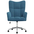 Miniatyrbillede 2 af 6: Moderne lounge lænestol kontorstol på hjul i blå velour DEC026645 Blå