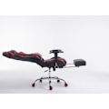 Miniatyrbillede 5 af 6: Gamer kontorstol med udtrækbarfodstøtte, vippefunktion i sort/rød PVC 10_0002746 Svart