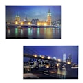 Pikkukuva 1 / 6: 2x kuva LED valokuvakankaan valoa kuvaava seinämalli Lontoo sillat 40x60cm 04_0000451 Flerfärgad