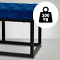 Miniatyrbillede 3 af 6: Bænk ved sengegavl længde 150 cm i blødt blåvelour med metal i sort 10_0003668 Blå