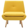 Miniatyrbillede 2 af 6: Design og moderne loungestol uden armlæn i gul stof DEC028673 Gul