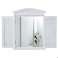 Miniatyrbillede 1 af 4: Vægspejl design vindue med skodder 53 af 42 af 5 massivt paulownia-træ og hvid MDF