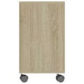 Miniatyrbillede 3 af 4: Side table til stuen på hjul 70 x 35 x 55 cm i ingeniørtræ farve eg DEC032426 kastanj