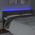 Miniatyrbillede 3 af 4: Hovedgavl - Ikke specificeret - 163x16x78/88 cm - Mørkegrå velour - Integreret LED - Moderne design Mörkgrå