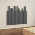 Miniatyrbillede 3 af 4: Hovedgærde til seng, soveværelse, vægmonteret møbel 95,5 x 3 x 80 massiv træ grå