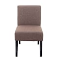 Miniatyrbillede 3 af 5: Sæt med 2 spisebordsstole i brun stof med træben, enkelt design, ekstra lang sæde 04_0000392 kastanj