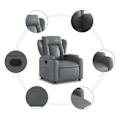 Miniatyrbillede 6 af 6: Fauteuil relax TV med komfortabel polstring og manuel hældningsfunktion i grå PVC DEC027978 Grå