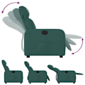 Miniatyrbillede 3 af 6: Fauteuil relax TV med komfortabel polstring, manuelt hældningsfunktion i mørkegrøn stof DEC028215 Guld