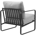 Miniatyrbillede 2 af 6: Design retro chic loungestol i lysegrå stof med ramme i mat sort metal 10_0002819 Grå