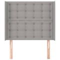 Miniatyrbillede 2 af 6: Hovedgærde - TDL - Klassisk - Lys grå stof - Højde justerbar - 83 x 16 x 118/128 cm Grå