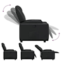 Miniatyrbillede 5 af 6: Fauteuil relax TV med komfortabel polstring, manuel vippefunktion i sort PVC DEC028084 Svart