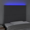 Miniatyrbillede 3 af 5: Sengehoved til soveværelse med LED-møbler 90 x 5 x 118/128 cm mørkegråt stof TDL0201007 Grå
