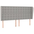 Miniatyrbillede 1 af 6: Hovedgærdet til seng med sidemusser til soveværelse møbel 203 x 23 x 118/128 cm lys grå stof TDL0205169 Grå