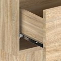 Miniatyrbillede 4 af 5: Væghængt natbord med skuffe 48,5 x 32,5 x 80 cm i ingeniørtræ i eg farve DEC034279 kastanj