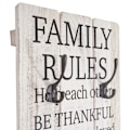 Miniatyrbillede 3 af 5: Væghængt jakkeholder Family Rules skabspanel med 3 kroge 76x31cm 04_0003797 Guld