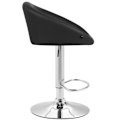 Pikkukuva 3 / 6: Bar stool x1 säädettävä ja pyörivä, pyöreä selkänoja mustasta PVC:stä, jalusta kromimetallia TDB10804 Metall