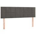 Miniatyrbillede 1 af 6: Hovedgærde til seng, soveværelse, møbel i 2 dele, 72 x 5 x 78/88, mørkegrå velour.