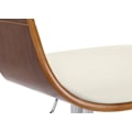 Miniatyrbild 3 av 6: Barstol x1 skandinavisk design i vit PVC med struktur i valnöt färg 10_0005043 Vit