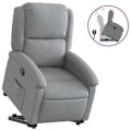Miniatyrbillede 1 af 6: Fauteuil relax TV med komfortabel polstring, elektrisk løftefunktion i lys gråt stof DEC027907 Grå