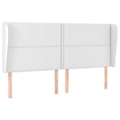 Miniatyrbillede 1 af 6: Hovedgærde til soveværelse med sidelæbe 203 x 23 x 118/128 cm syntetisk hvid TDL0205780 Vit