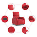 Miniatyrbillede 6 af 6: Fauteuil relax TV med komfortabel polstring og manuel vippefunktion i rød PVC DEC028166 Guld