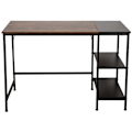 Miniatyrbillede 2 af 6: Bureau med computerbord og 3 opbevaringspladser i sort metal og brunt MDF 10_0005523 kastanj