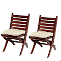 Miniatyrbillede 2 af 3: 2 sæt stolepuder til have, terrasse, balkon 41 x 38 x 8 cremefarvet stof