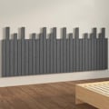 Miniatyrbillede 3 af 4: Hovedgærde til soveværelse med vægmonteret møbel i paletstil 204 x 3 x 80 massiv træ grå