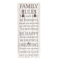Miniatyrbillede 2 af 5: Væghængt jakkeholder Family Rules skabspanel med 3 kroge 76x31cm 04_0003797 Guld