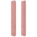 Miniatyrbillede 3 af 4: Hovedgærde til seng soveværelse møbel med sidekant 103 x 16 x 118/128 Flockstof rosa Rosa