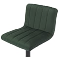 Miniatyrbillede 5 af 6: Barstol x1 drejbar justerbar højde sæde quiltet i grøn velour og sort metal 10_0005002 Metall