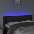 Miniatyrbillede 3 af 5: Hovedgærde - LED - Sort - 147x16x78/88 cm - Syntetisk læder - Moderne - Design Svart